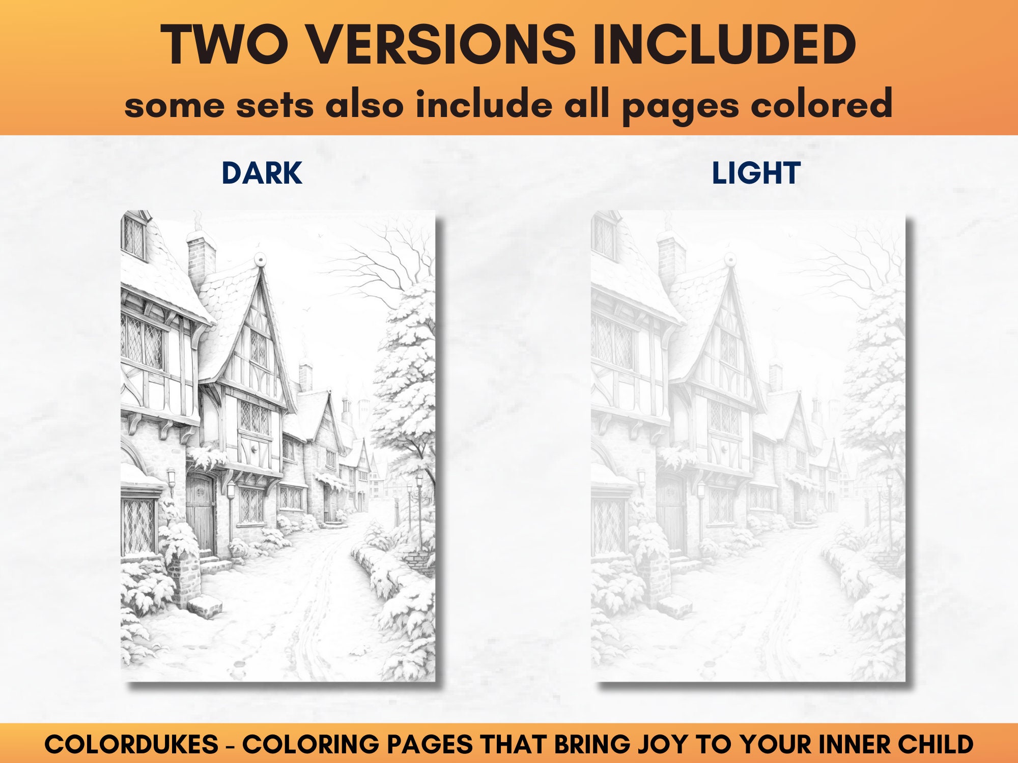 Christmas Coloring Pages in Grayscale, Winter Coloring Bundle, Adult ...