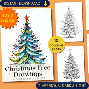 10 Ausmalbilder Weihnachten für Erwachsene, Malbuch Winter in Graustufen, Wilderness Malvorlagen, Printable PDF