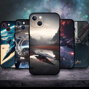 Spaceship Spacecraft Sci Fi Phone case for iPhone 16/15/14/13/12/11 S25 S24 S23 S22 S21 S20 A55 A54 A53 A35 A34 A15 A14 Google 7 8 9