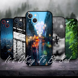 Rain dropa Relaxing Mood Phone case for iPhone 16/15/14/13/12/11 S25 S24 S23 S22 S21 S20 A55 A54 A53 A35 A34 A15 A14 Google 7 8 9