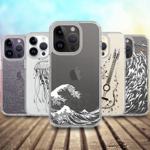 Black & White Pattern Clear Phone case | Fits iPhone 18-7, Samsung S26-S20, Samsung A14-A55, Google 7-10