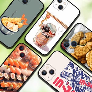 Japanese Sushi Pixel iPhone Case Magsafe対応 Sushi Phone Case Japanese Food Cover Fit for iPhone 14 Pro