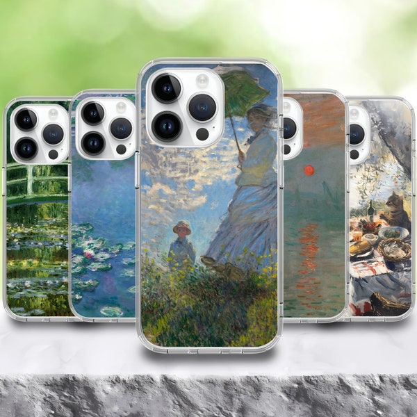 Claude Monet Painting Art Phone case for iPhone 15/14/13/12/11/SE/X/8 S24 S23 S22 S21 S20 A55 A54 A53 A35 A34 A15 A14 A13 Google Pixel 7/8A