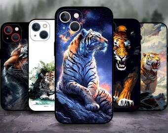 Noble Tiger Animal Art Phone case for iPhone 17/16/15/14/13/12/11 S25 S24 S23 S22 S21 S20 A55 A54 A53 A35 A34 A15 A14 Google 7 8 9 10