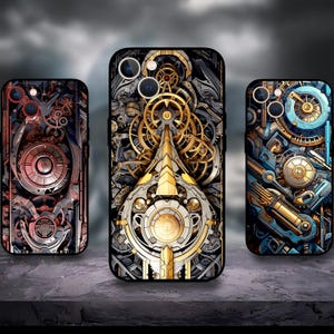Capa para celular com tema de ficção científica e máquinas mecânicas para iPhone 17/16/15/14/13/12/11 S25 S24 S23 S22 S21 S20 A55 A54 A53 A35 A34 A15 A14 Google 7 8 9 10