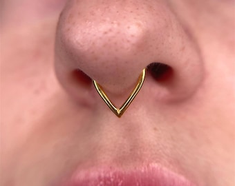 16G G23 Titan V-Form Septum Clicker, klappbarer Septum Ring, Stahl Septum Schmuck, Daith Hoop, Daith Clicker, Daith Ohrring 1.2 * 8 / 10mm