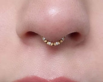 Anneau de septum en titane de qualité implantaire, bijoux perçants frais, clicker de cerceau de septum, anneau de septum articulé de 16 g, boucle d’oreille Daith Hopp, anneau d’hélice