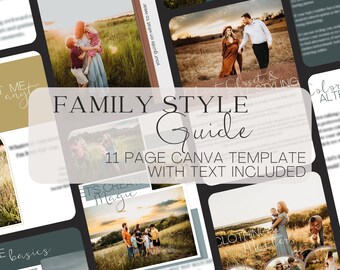 CANVA familiefotografie stijlgids sjabloon bewerkbaar kleurrijk