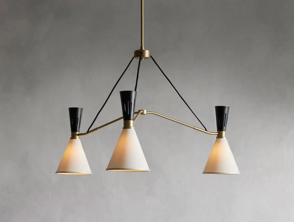1950 Mid Century Brass Ramsey Chandelier 3 Light Italian Brass Chandelier-Pendant Sputnik chandelier light Fixture Modern Brass Chandelier