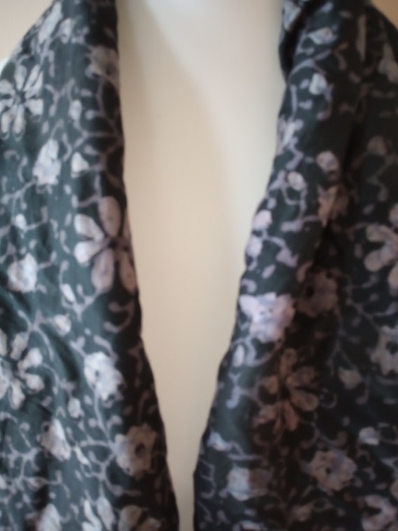 Silk Scarves 2 Vintage Batik Floral Winer/Cream, … - image 10