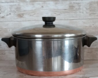 Revere Ware EUC Vintage Kupferboden Suppentopf 4,5 Qt Deckel vor 1999 Clinton IL