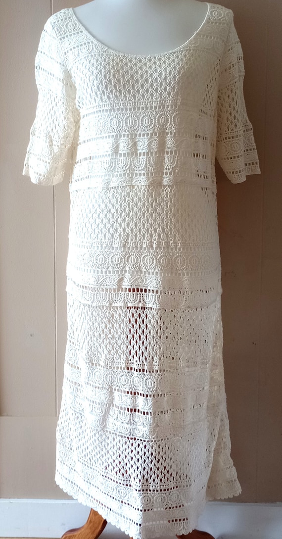 Vintage Clothing Solitaire Maxi Dress White Croche