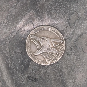 Hand Struck Buffalo/Howling Spirit Wolf Nickel Carved/Hobo/Skull/Vanitas/MementoMori/Liberty .999 Silver Plated Replica Coin/Token/Medal