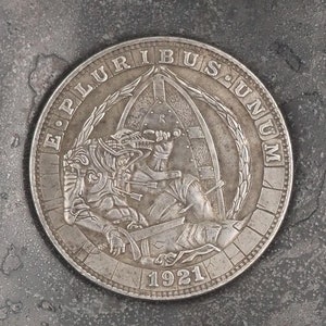 Hand geschlagen der letzte Stand des gefallenen Kriegers - U.S.A. Morgan Dollar .999 überzogene Replica Münze/Token für ein Kabinett der Kuriositäten