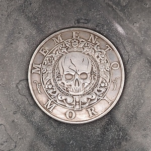 Hand Struck Memento Mori Carpe Diem Token - Skull/Vanitas/Death/Medal .999 Silver Plated Unique Collectors Coin