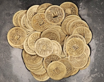 100 Set Of Hand Struck Feng Shui Coins - Iconic Religious & Spiritual Token/Medallion