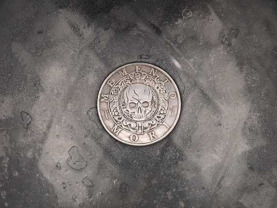 Hand Struck Memento Mori Carpe Diem Token - Skull/Vanitas/Death/Medal .999 Silver Plated Unique Collectors Coin