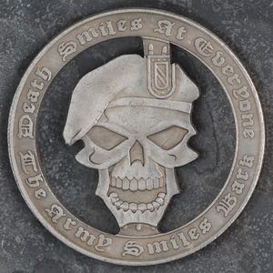 Cut S.A.S. Commando Skull Morgan Hobo Coin - Military/U.K./U.S.A./Army/Veteran/Solider/Remembrance/Icon – Collectible, Counter Or Pendant