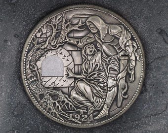 Unique Mechanical Coin Morgan Silver Dollar Knight Of The Holy Grail - Arthur .999 Silver Plated Replica Coin/Token With Mechanism Movement