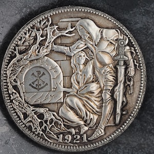 Unique Mechanical Lesser Coin Morgan Silver Dollar Knight Of The Holy Grail - Arthur Replica Coin/Token With Mechanism Movement