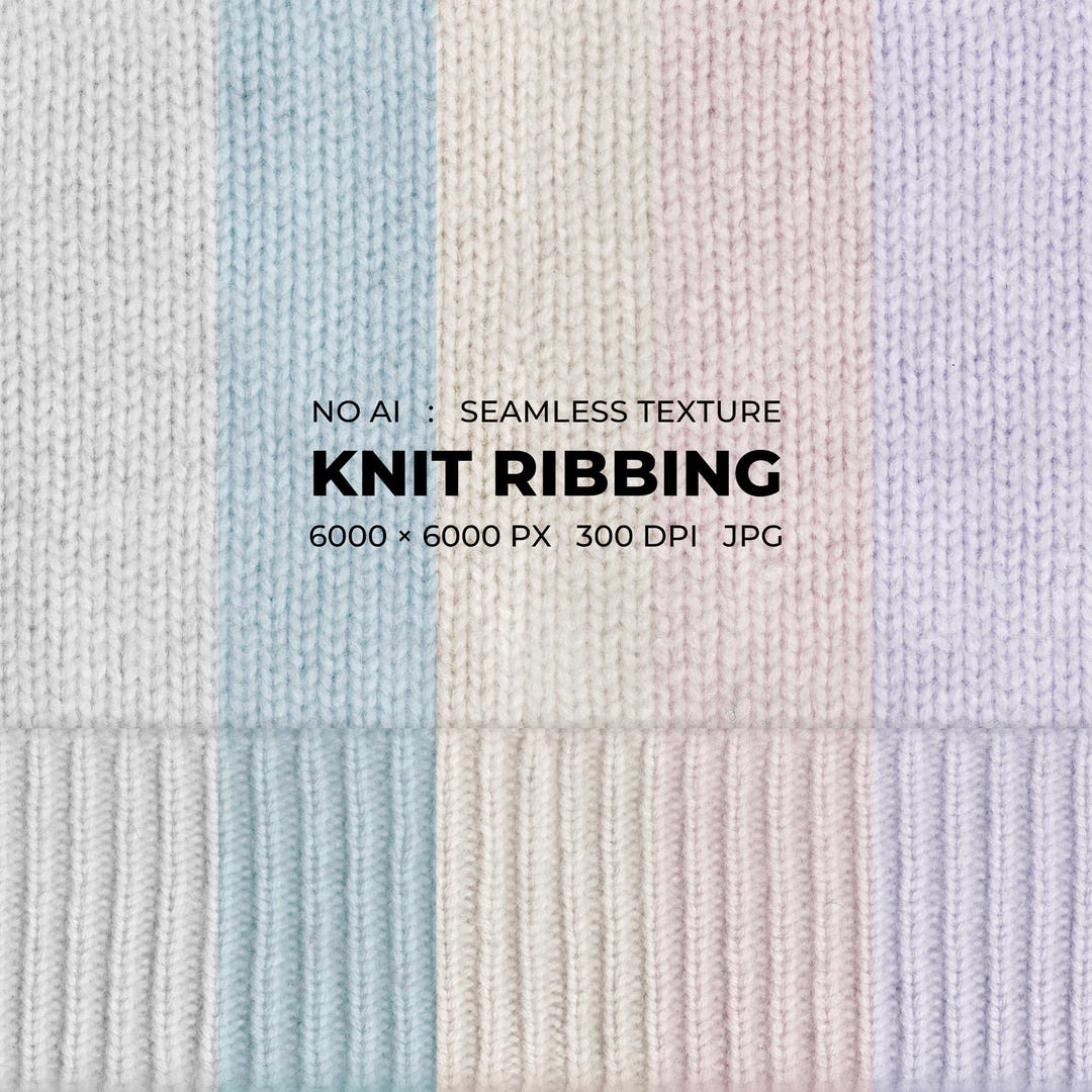 Sweater Ribbing Seamless Knit Ribbing Textures, 5 Pastel Colors Fabric Backgrounds ...