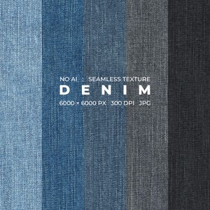 Seamless Denim Texture Digital Paper Pack, 5 Blue and Black Jeans Fabric Backgrounds