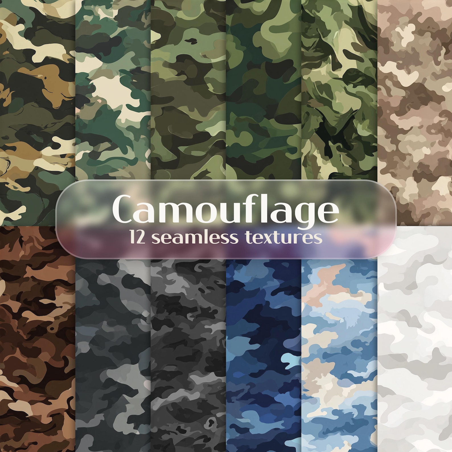 Camouflage Seamless Pattern Digital Background Army Camo Texture - Etsy