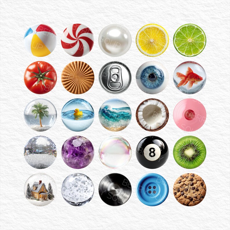 Object 794 Round Objects Clipart PFP Set: 25 Pngs for Crafts (digital Download ...