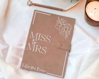 Miss to Mrs Wedding Planner Notebook with Future Surname | Blush & White