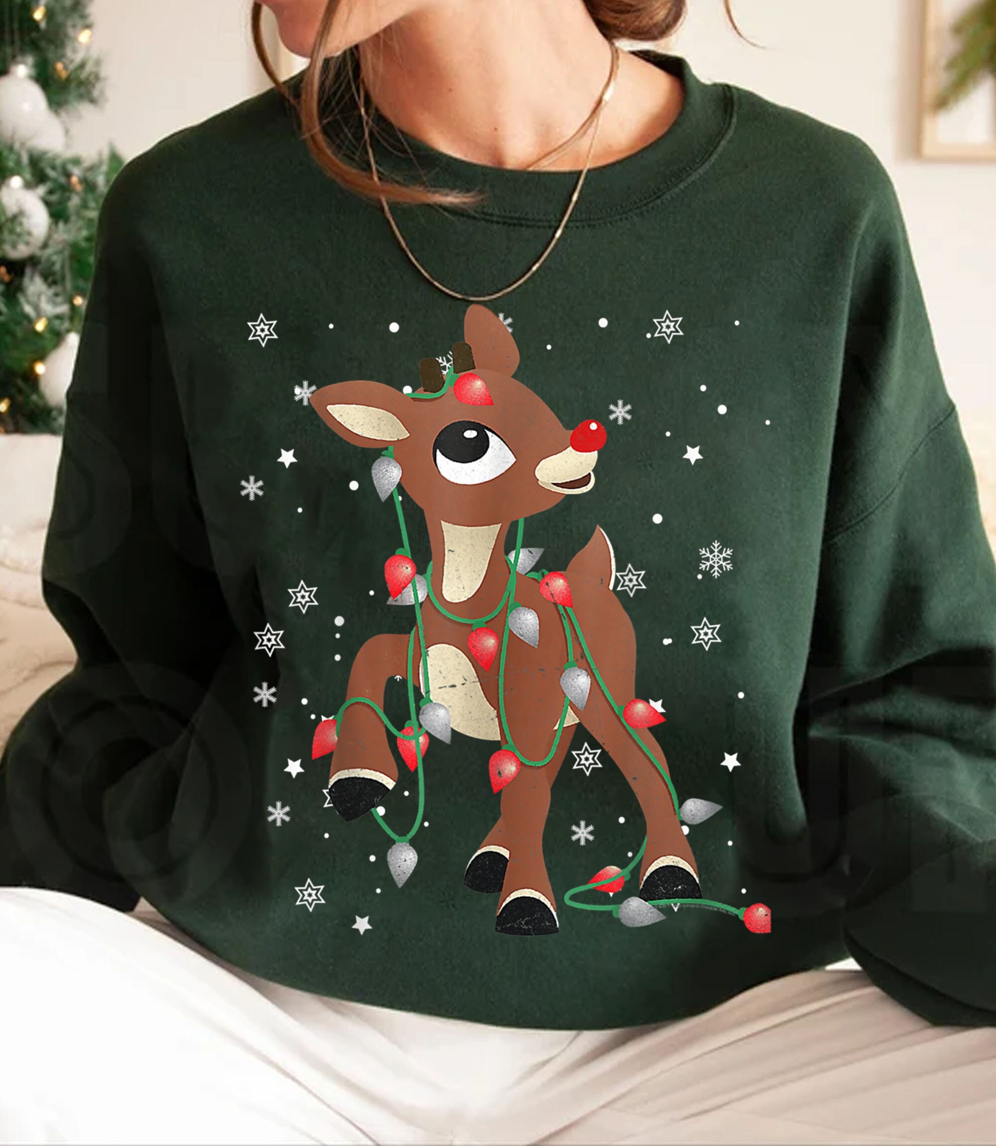 Reindeer Sweatshirt - Etsy