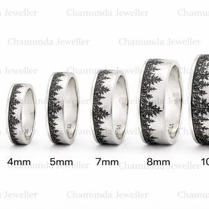 925 Sterling Silver Tree Ring • Forest Wedding Band • Handmade Nature Ring • 3mm–10mm Unisex Band . Nature ring . Nature Inspired Ring