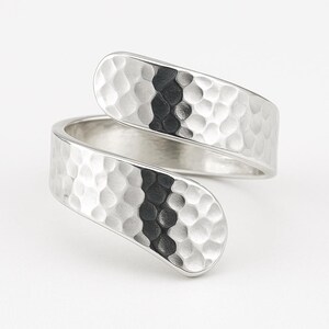 Hammered Sterling Silver Adjustable Wrap Ring: Thumb Ring