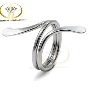 Spiral-Ring aus Sterlingsilber: Einstellbare Nagelverpackung, breites Band