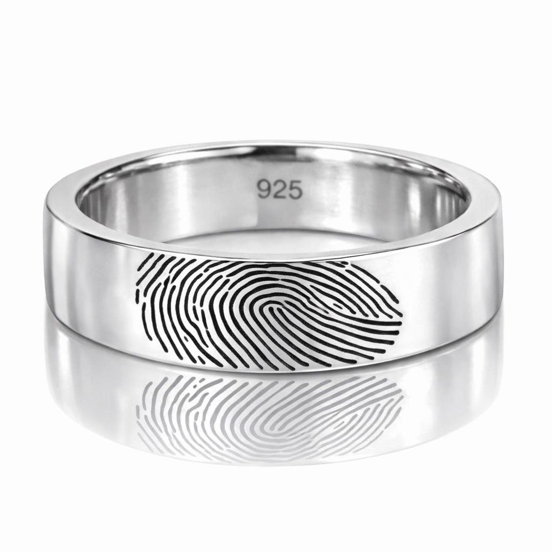 Custom Fingerprint Rings Custom Fingerprint Ring, Personalized Finger Print Ring, Thumbprint ...