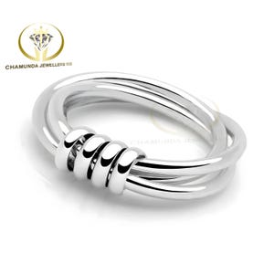 Tri Wire Rolling Ring, Handmade Wraparound Ring, Silver Ring for Women, Dainty Stacking Ring, Wrap Ring, Birthday Gift Ring, Fidget Ring