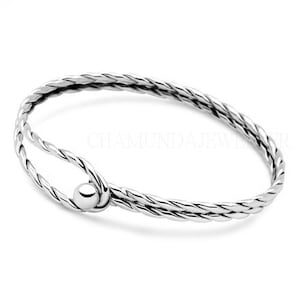 Pulsera de nudo náutico, bola de plata de ley 925 con puño trenzado de plata de ley Chamundajeweller Lifestyle, pulsera trenzada de cuerda