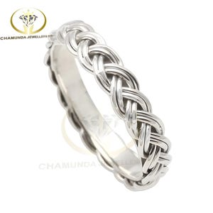 Geflochtener keltischer Ring: Geflochtenes Band aus Sterling Silber