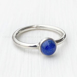 Lapis Ring, Solid Silver Ring For Women, Lapis Stacking Ring, Gemstone Stacking Ring, Gemstone Ring, Lapis Lazuli Ring, Lapis Lazuli Stone