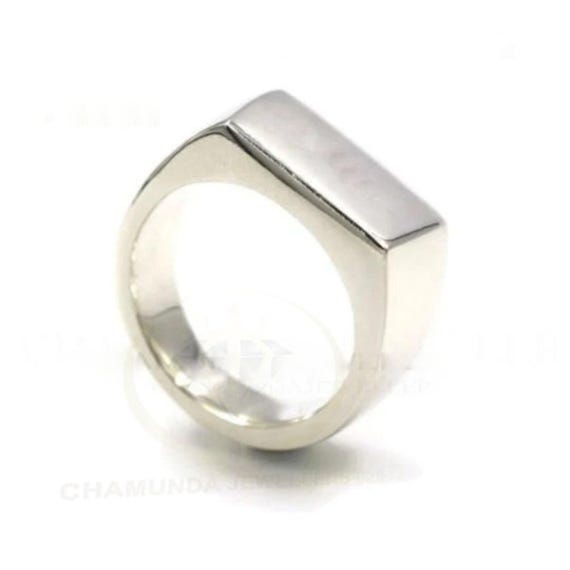 Sterling Silver Square Ring: Geometric Wedding Band Jewelry - Etsy
