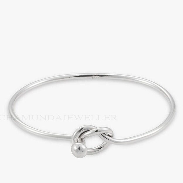 Love Knot Bracelet Sterling Silver Bangle for Man Women Beach