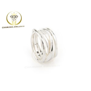 Chunky Sterling Silver Wire Wrapped Statement Ring