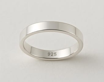 Anillo de boda de plata de ley con ajuste cómodo, 5 mm de ancho y 2 mm de grosor, anillo de boda de plata liso, anillo de banda simple, anillo de promesa bohemio