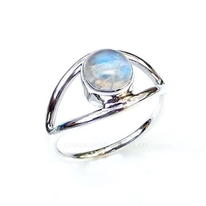 Moonstone Ring, Sterling Silver Ring, Wanderlust Ring, Women Ring, June Birthstone Ring, Moonstone Silver Ring, Chamunda Lifestyle