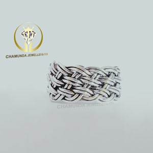 Women Braid Celtic Ring, 925 Sterling Silver, Braided Silver Band Ring, Braid Ring, Bohemian Jewelry, Gift For Her