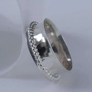 Spinner Ring, Sterling Silver Ring, Anxiety Fidget Ring, Mens Spinner Ring, Boho Ring, Beaded Ring, Orbit Ring, Bohemian Jewelry