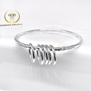 Sterling Silver Stacker Bangle: Heavy Silver Handmade Bracelet
