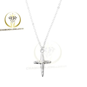 Sterling Silver Cross Necklace, Religious Jewelry Gift, Womens Christian Faith Medium Cross Pendant, Christmas Cross Gift, Without Chain
