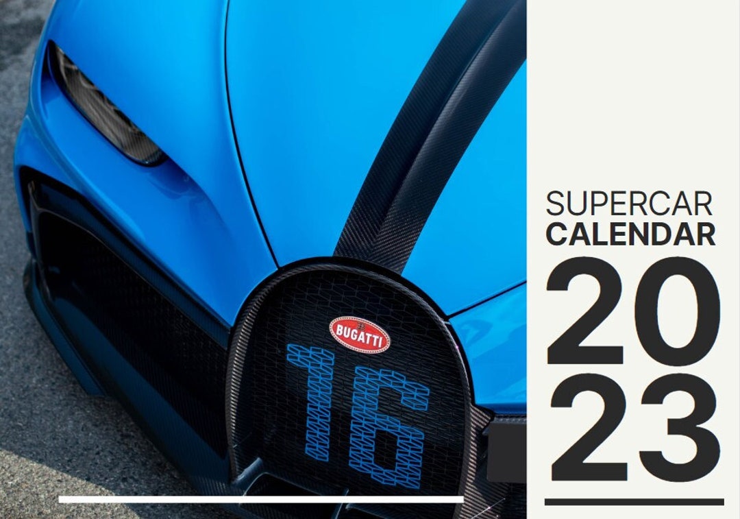 Supercar Calendar 2023 // Printable Digital Download Etsy