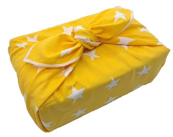 Furoshiki - Yellow with white stars