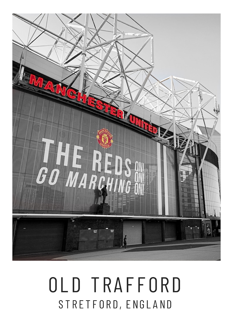 Pack of 2 OLD TRAFFORD Manchester United Digital Print Etsy